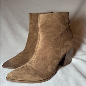 🍂🍁Elegant Brown Suede Ankle Boots